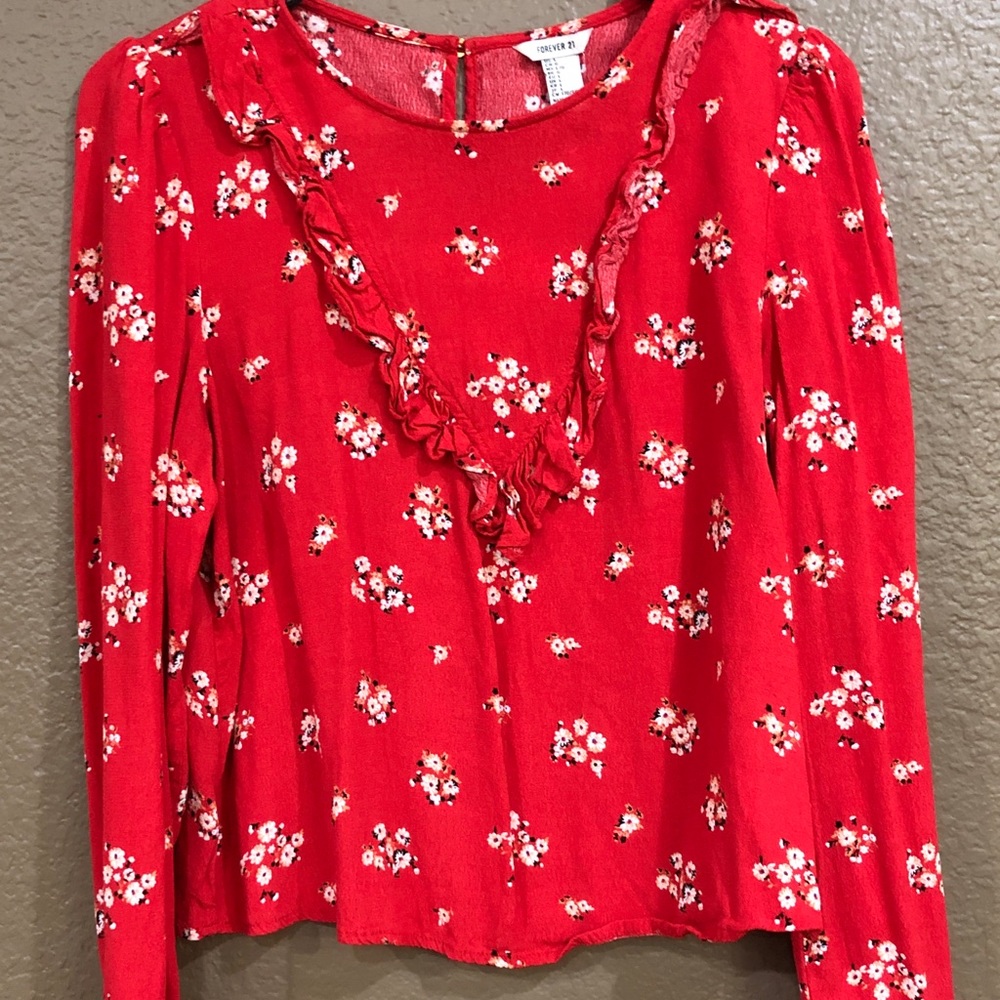 Red long sleeve top